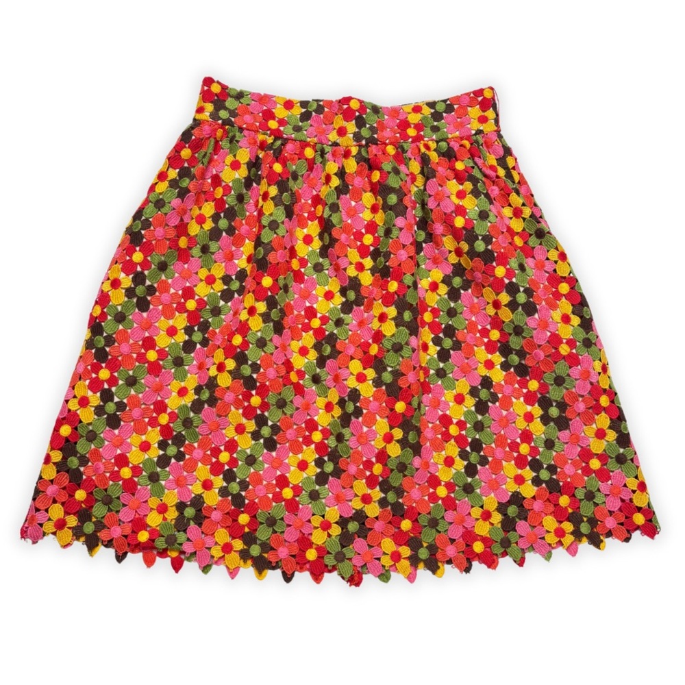 Alice + Olivia Floral Lace Bright Mini Skirt Size 4